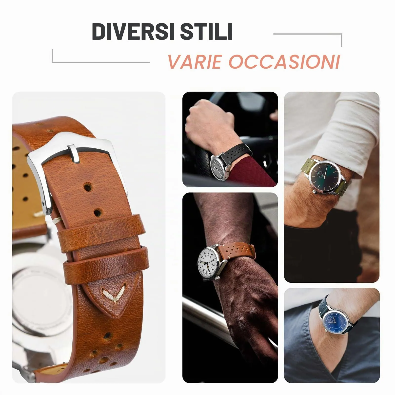ANNEFIT Cinturini per Orologi in pelle Vintage, Cinturino 19mm a Sgancio Rapido per Uomo e Donna (Marrone Chiaro) - immagine 7