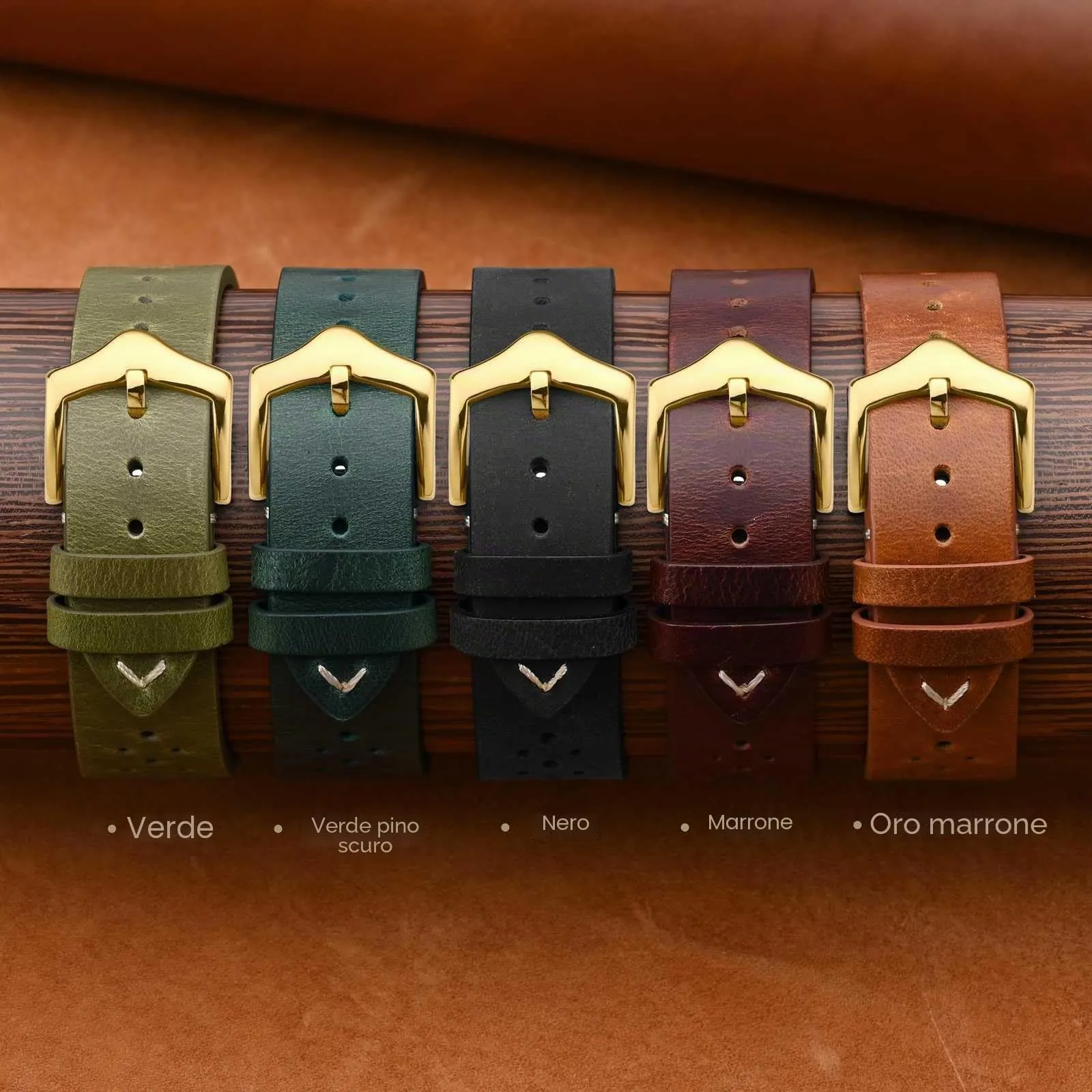 ANNEFIT Cinturini per Orologi in pelle Vintage con Fibbia Oro, Cinturino 19mm a Sgancio Rapido per Uomo e Donna (Pino Profondo) - immagine 8