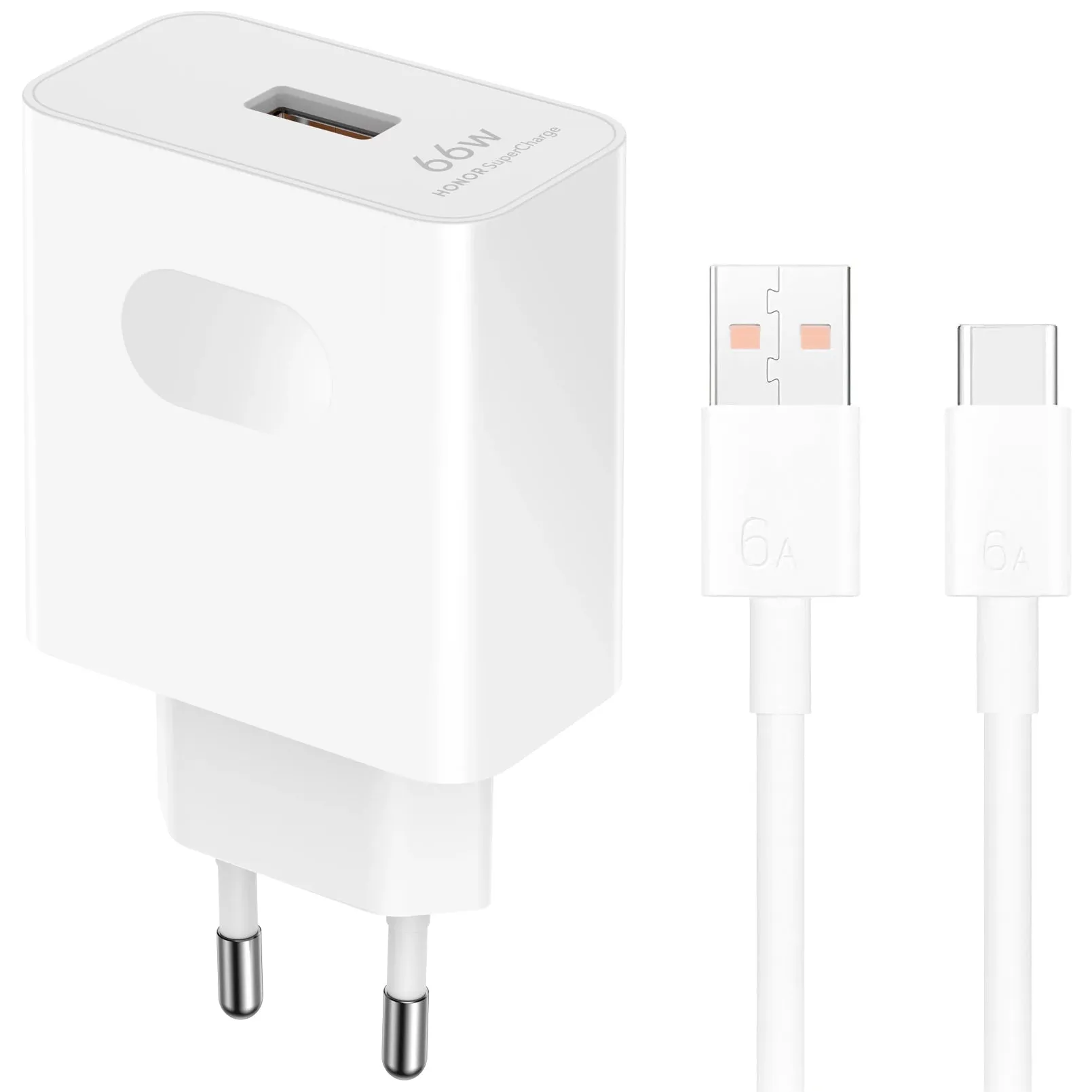 Caricabatterie da Rete con Cavo USB-C Honor HN-200330E00, 66W, 3.3A, 1 x USB-A, Bianco 5503ABQX - immagine 1
