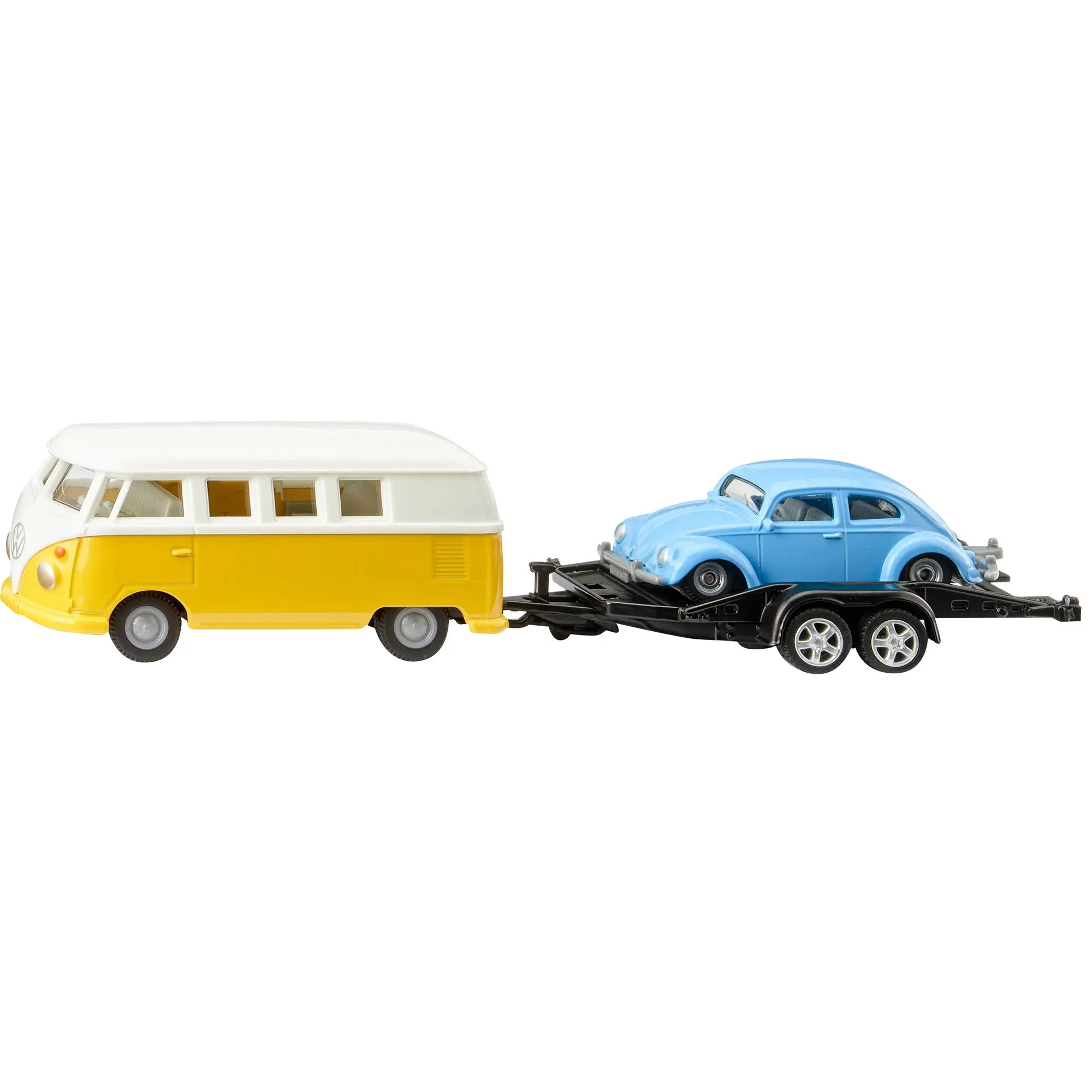VW T1 with trailer and VW Beetle Set di modelli di auto Preassemblato 1:50, Veicolo modello - immagine 1