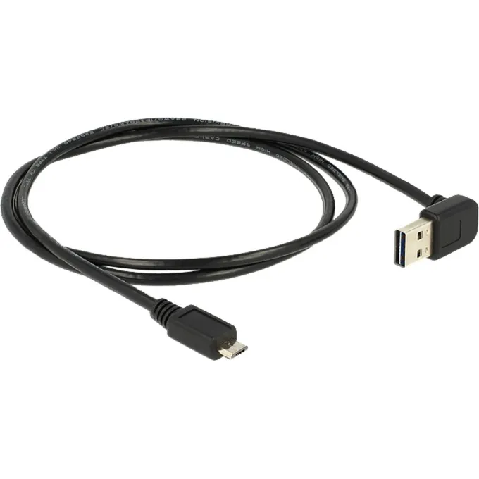1m, USB 2.0-A - USB 2.0 micro-B cavo USB USB A Micro-USB B Nero - immagine 1
