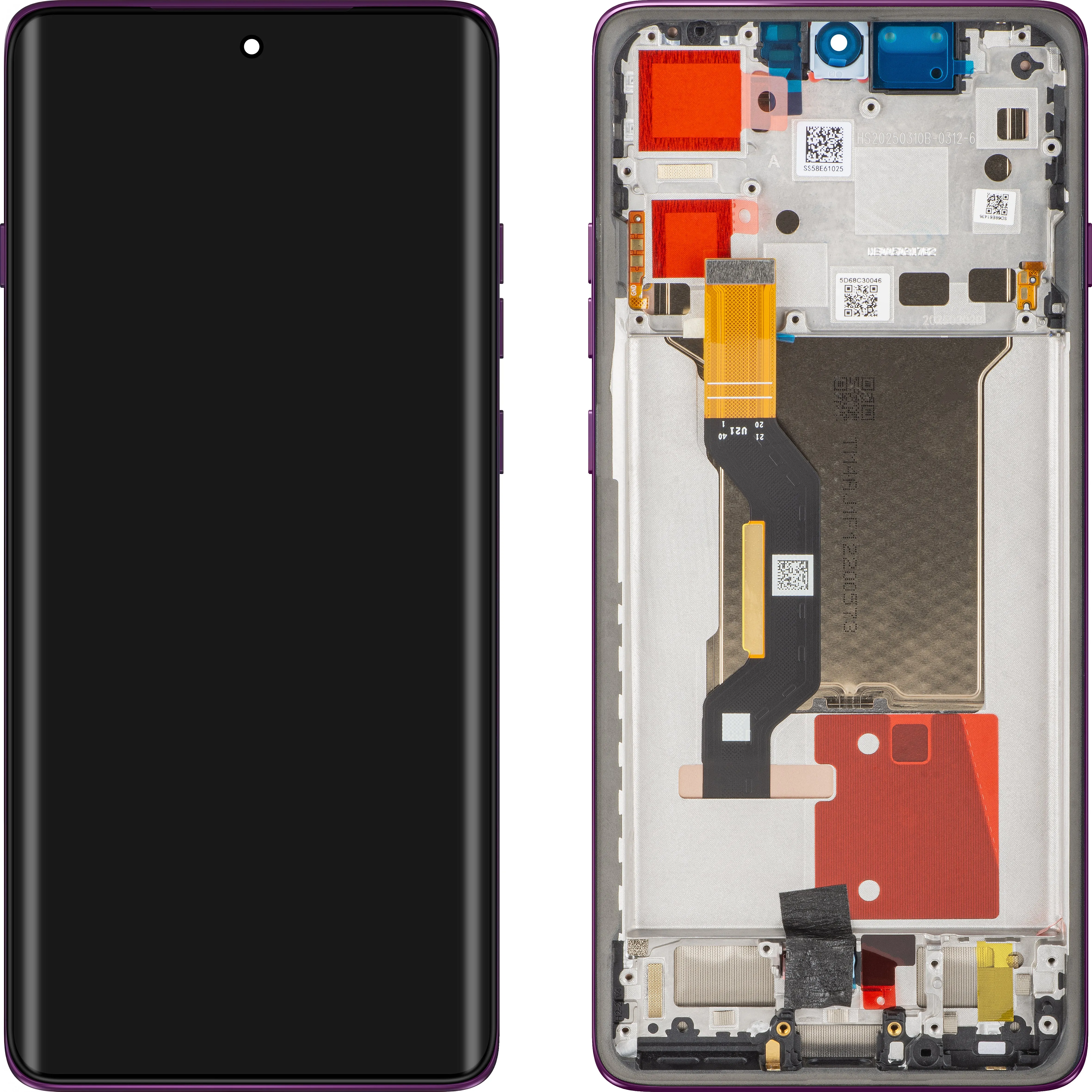 Display con Touchscreen Motorola Edge 60 Pro, con Cornice, Viola (Sparkling Grape), Service Pack 5D68C30047 - immagine 1