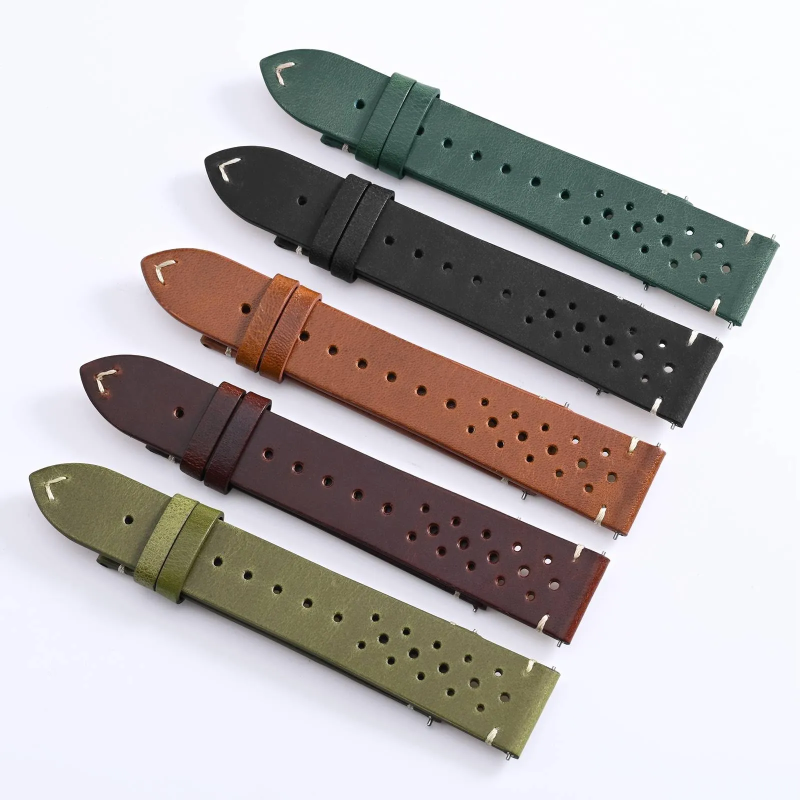 ANNEFIT Cinturini per Orologi in pelle Vintage con Fibbia Oro, Cinturino 22mm a Sgancio Rapido per Uomo e Donna (Marrone Chiaro) - immagine 9