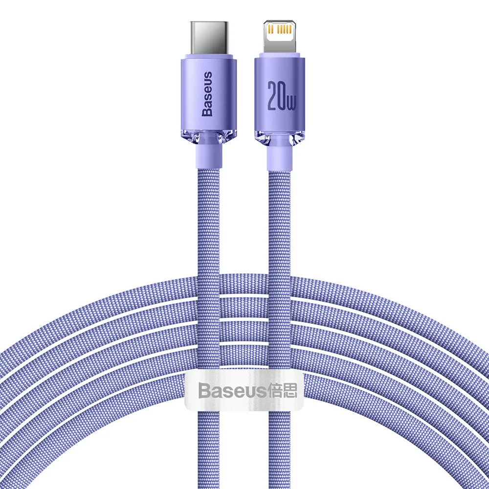 Cavo Dati e Ricarica USB-C - Lightning Baseus Crystal Shine Series, 20W, 2m, Viola CAJY000305 - immagine 1
