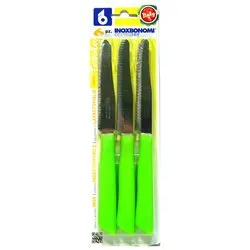 Set coltelli 6 pz lama dentata (11cm) Verde 30006VSC - immagine 1