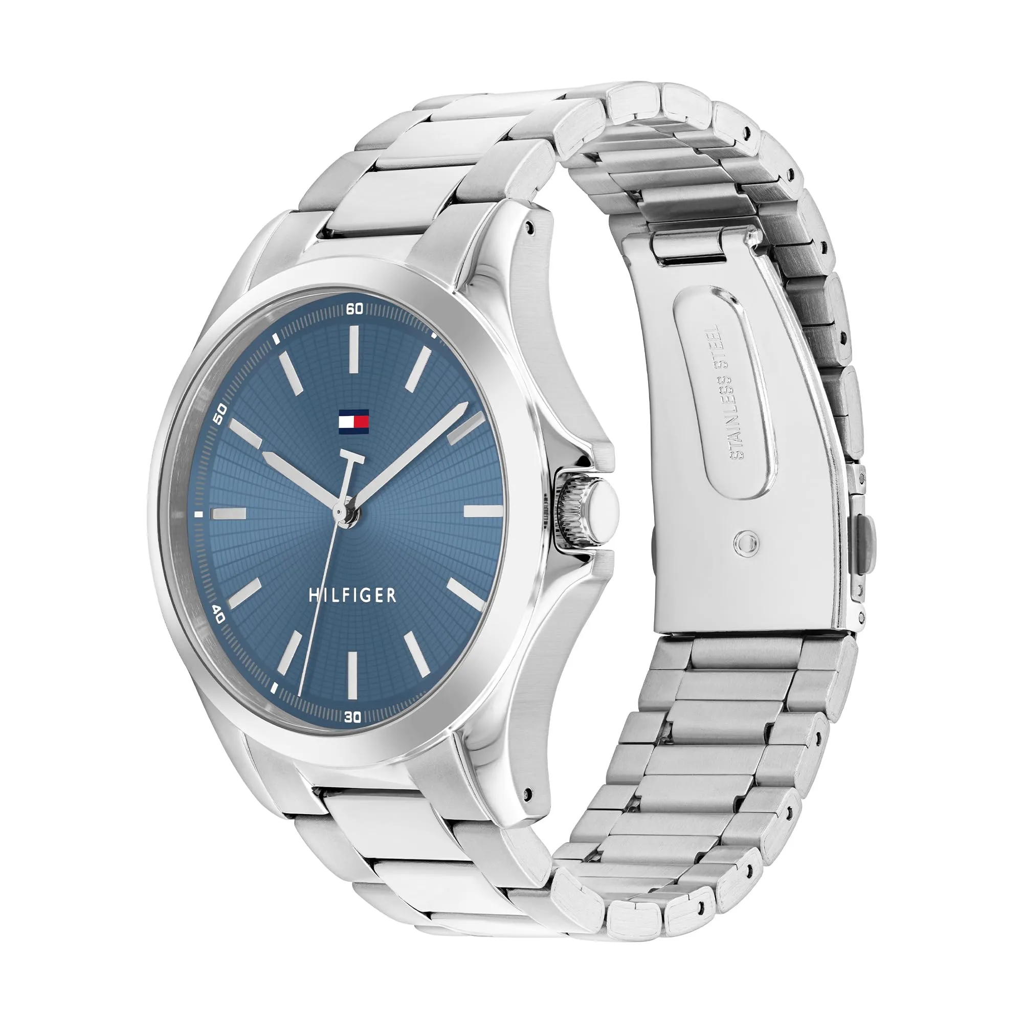Tommy Hilfiger Orologio con Movimento al Quarzo a Tre Lancette da Uomo - Disponibile con cinturino in acciaio inossidabile o cinturino in pelle, Blue - immagine 2