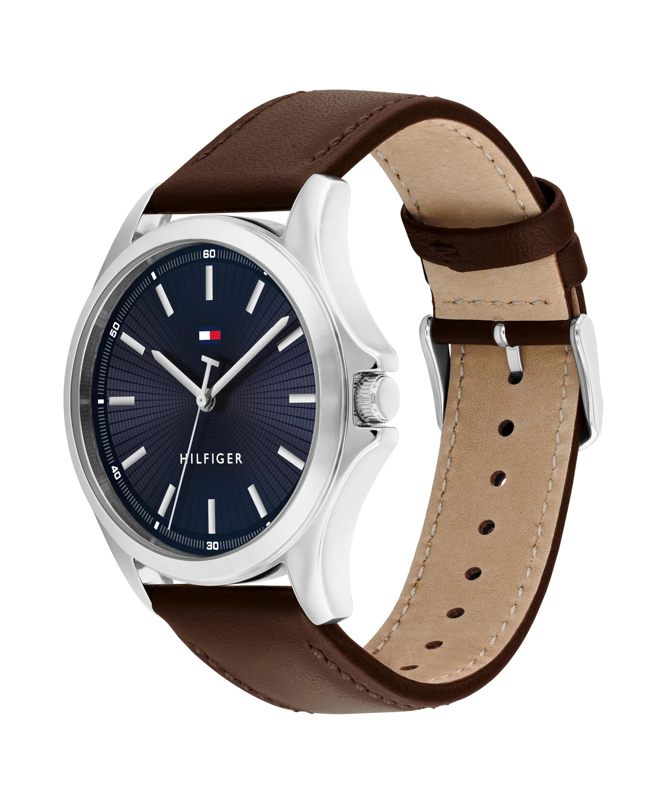 Tommy Hilfiger Orologio con Movimento al Quarzo a Tre Lancette da Uomo - Disponibile con cinturino in acciaio inossidabile o cinturino in pelle, Brown - immagine 2