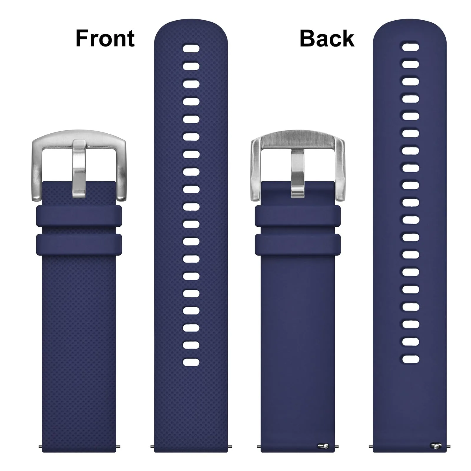 Anbeer 21mm Cinturini per Orologi in Silicone per Uomo Donna, Cinturini di Ricambio in Gomma a Sgancio Rapido - immagine 4