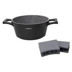 Casseruola Alluminio antiaderente (20cm) AMBIZIOSA Nero e Grigio pietra WL7915BGRTG - immagine 1