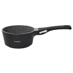 Casseruola Alluminio antiaderente (16cm) 1 manico AMBIZIOSA Nero e Grigio pietra WL758H2GRTG - immagine 1