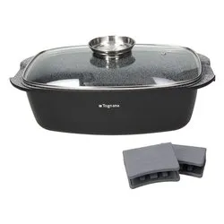 Rostiera Alluminio antiaderente (32x21cm) Aroma AMBIZIOSA Nero e Grigio pietra WL7915HGRTG - immagine 1