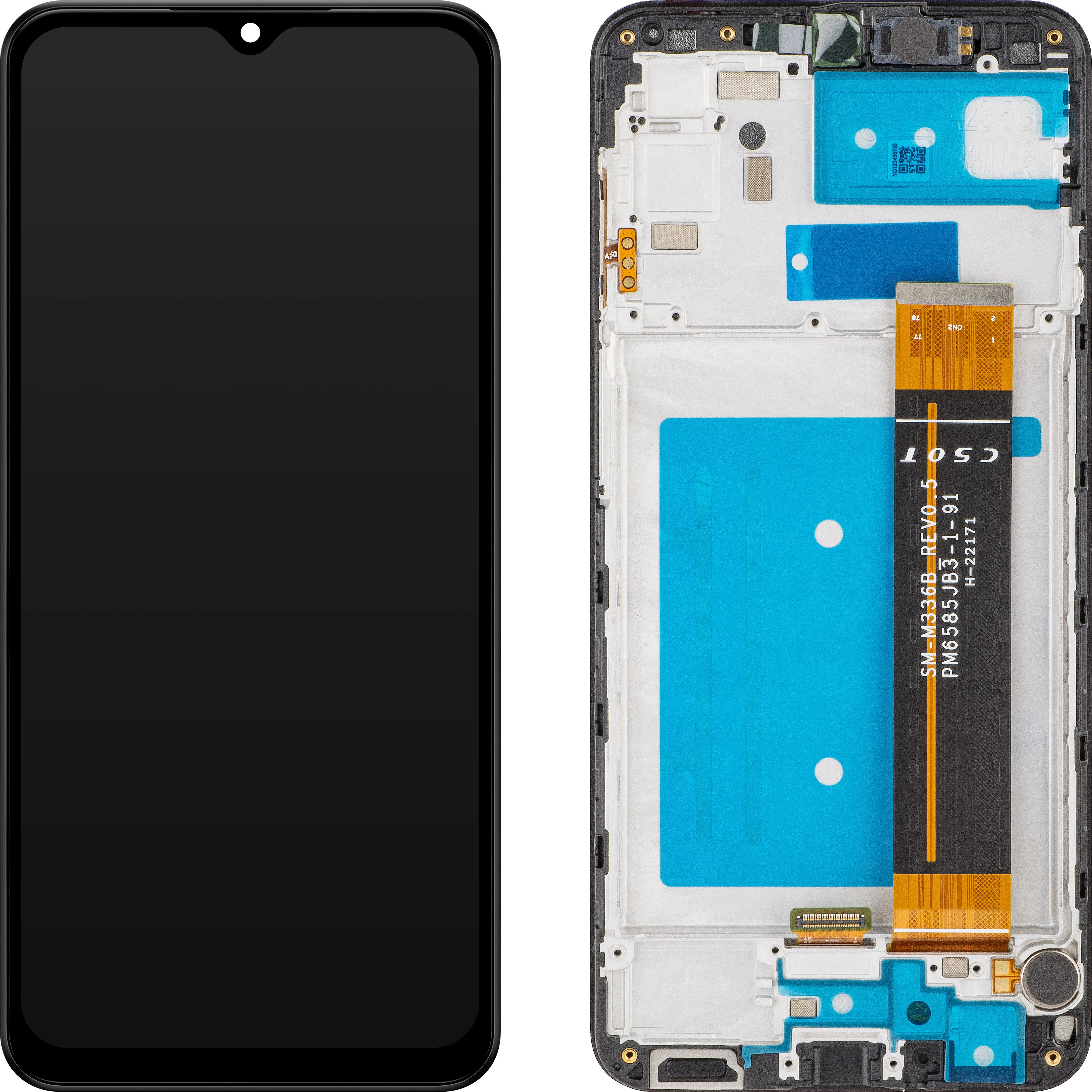 Display con Touchscreen MP compatibile con Samsung Galaxy A23 A235, con Cornice, Nero - immagine 1