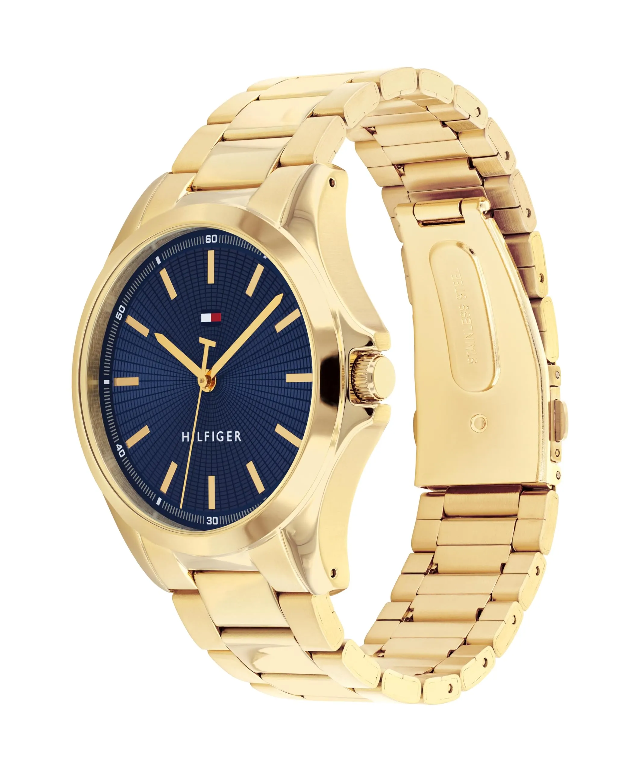 Tommy Hilfiger Orologio con Movimento al Quarzo a Tre Lancette da Uomo con Cinturino in Acciaio Inossidabile di Colore Dorato - 1710679, Gold - immagine 2