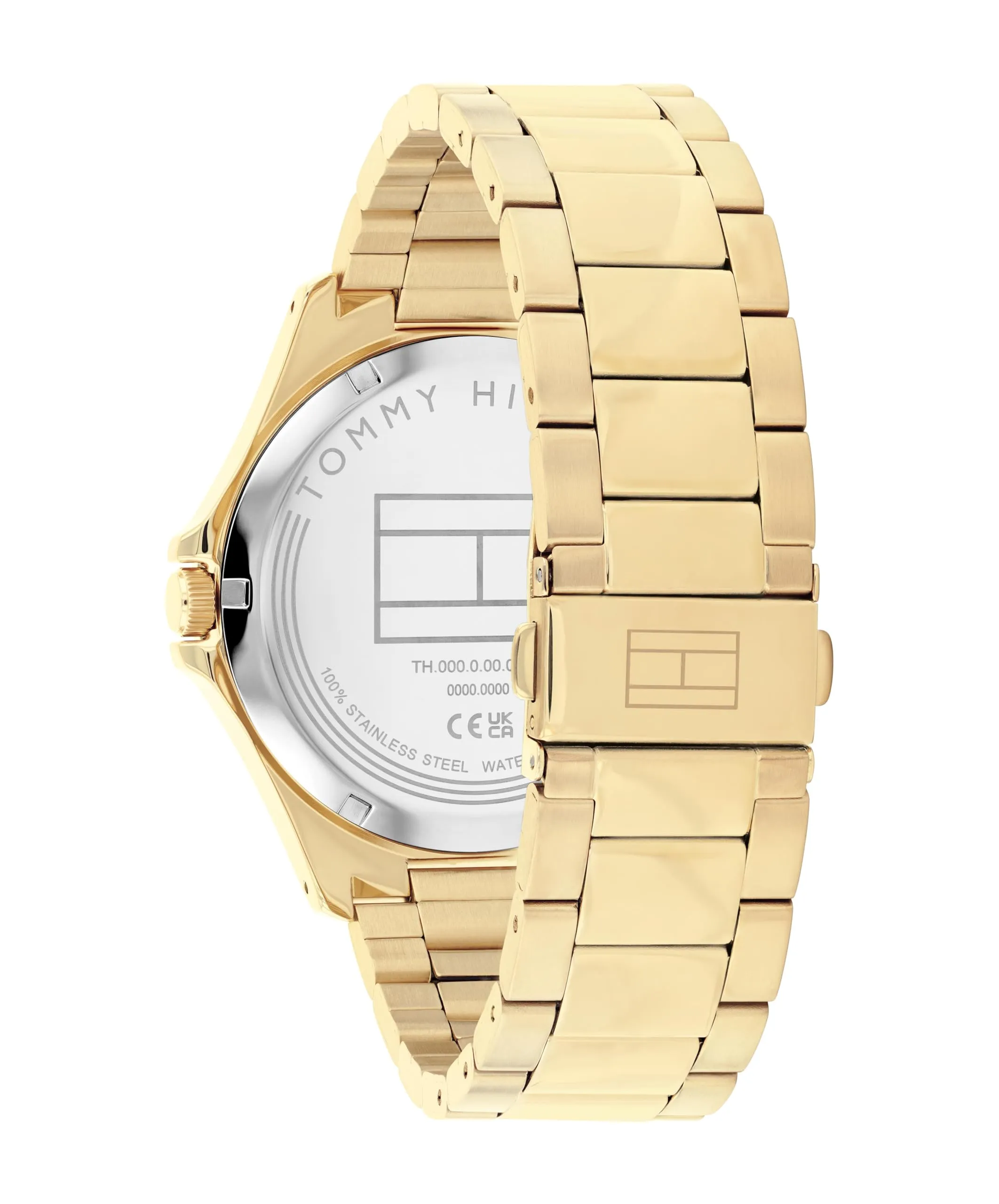 Tommy Hilfiger Orologio con Movimento al Quarzo a Tre Lancette da Uomo con Cinturino in Acciaio Inossidabile di Colore Dorato - 1710679, Gold - immagine 3