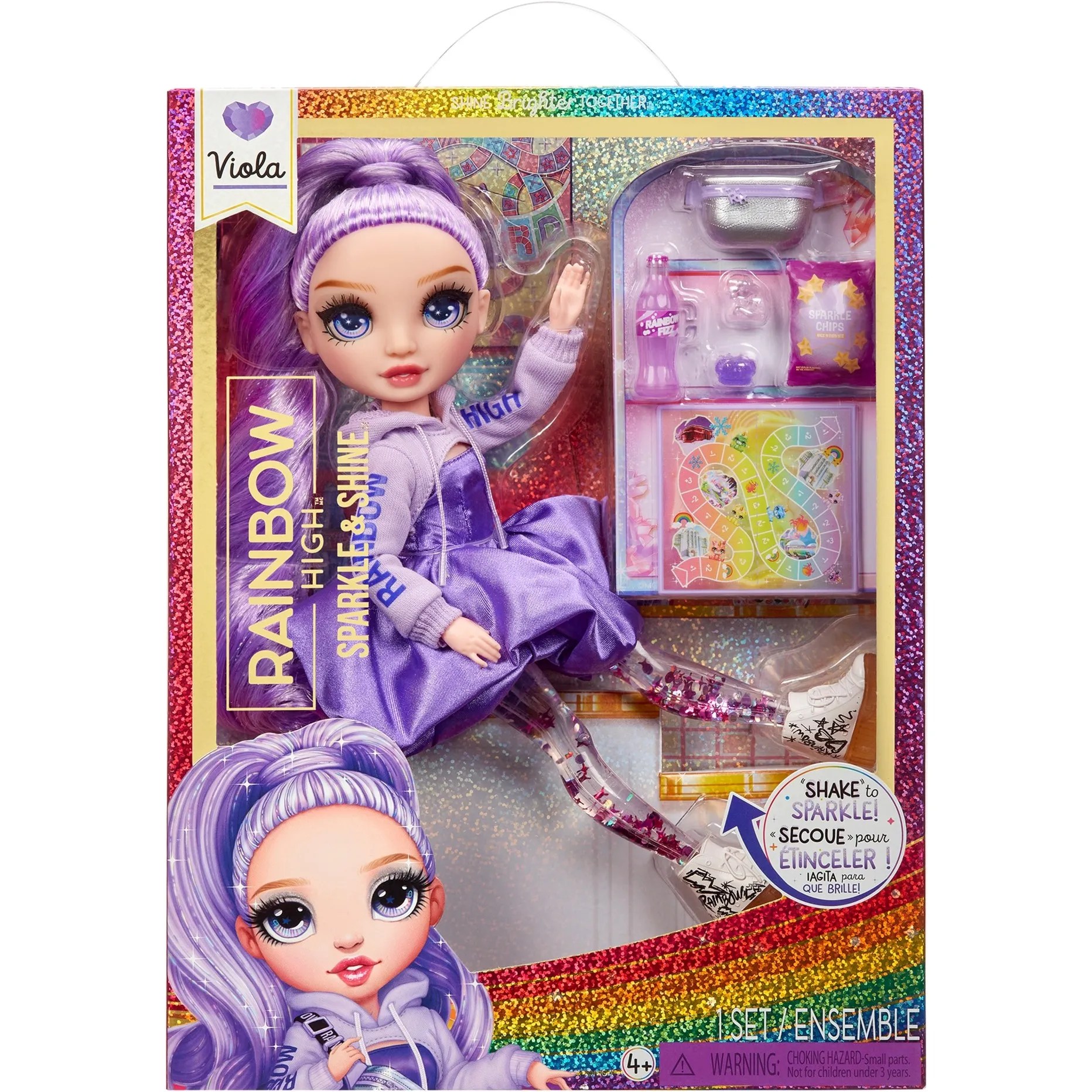 Rainbow High Sparkle & Shine Fashion Dolls- Viola (Purple), Bambola - immagine 1