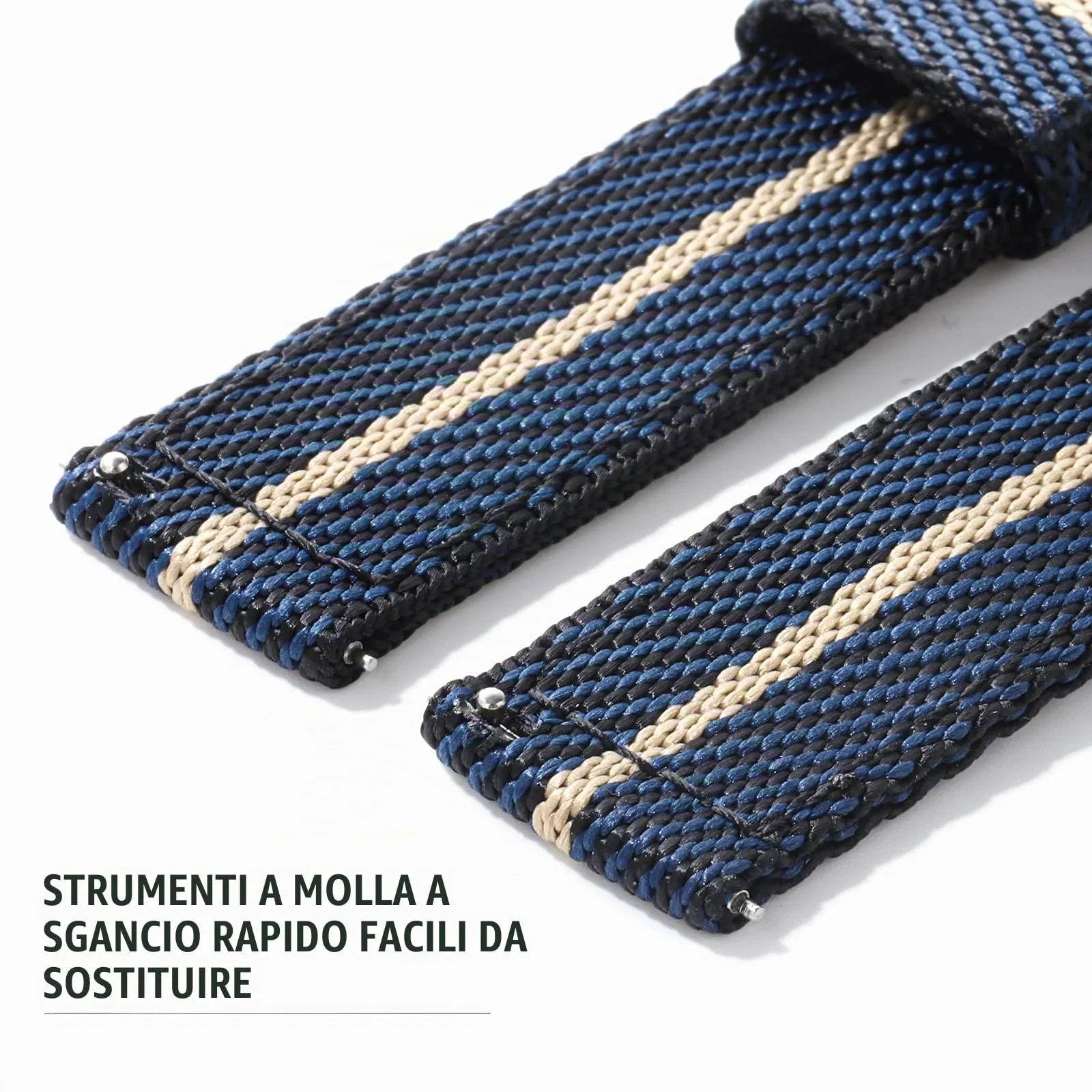 watchdives Cinturino in Nylon per Uomo e Donna 18mm 20mm 22mm, Cinturino Militare a Sgancio Rapido con Fibbia in Acciaio Inossidabile Resistente - immagine 3
