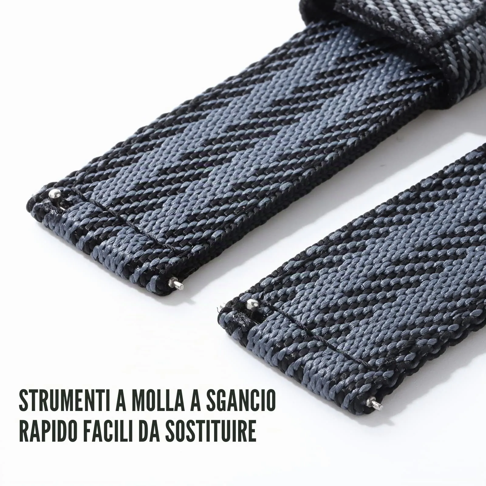 watchdives Cinturino in Nylon per Uomo e Donna 18mm 20mm 22mm, Cinturino Militare a Sgancio Rapido con Fibbia in Acciaio Inossidabile Resistente - immagine 4