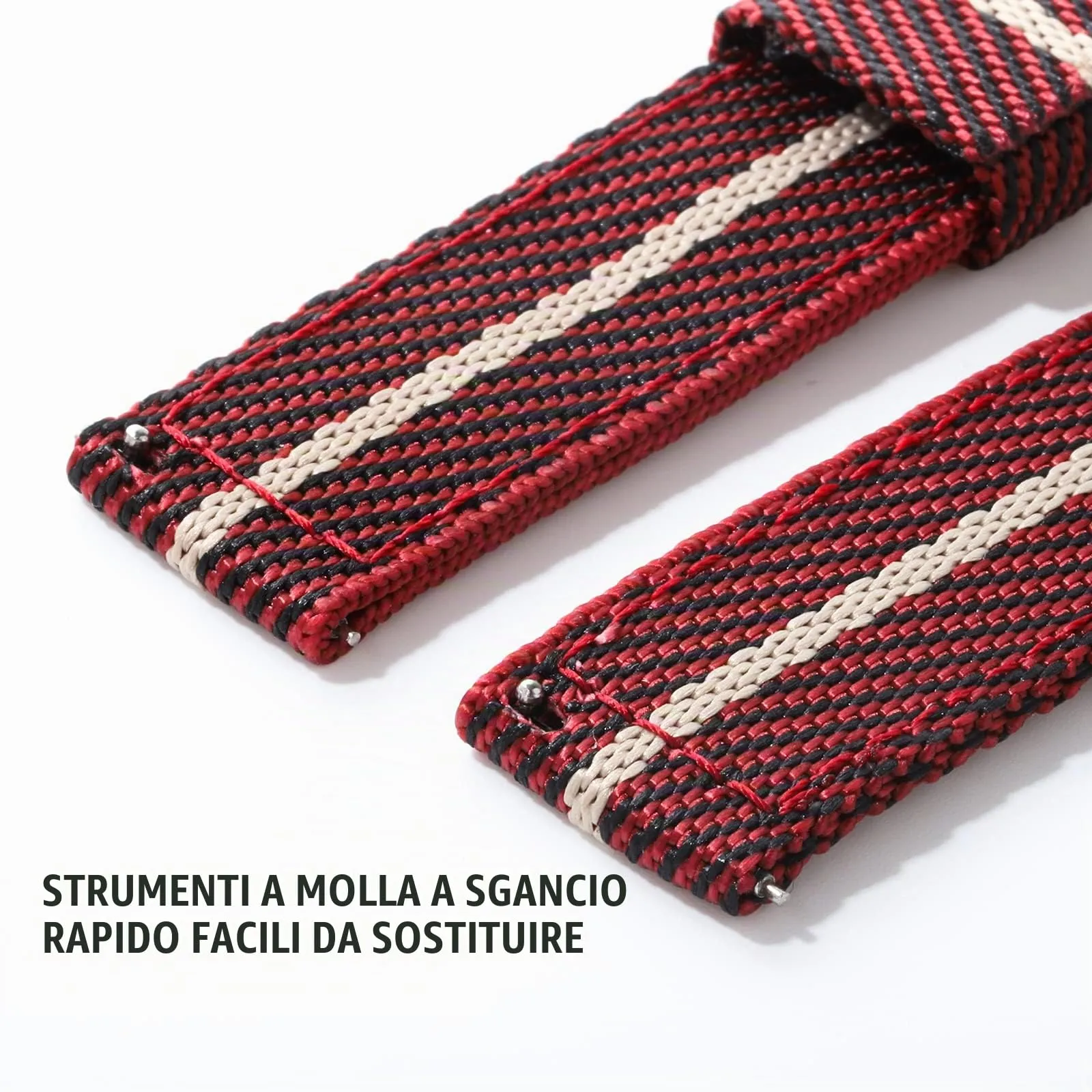 watchdives Cinturino in Nylon per Uomo e Donna 18mm 20mm 22mm, Cinturino Militare a Sgancio Rapido con Fibbia in Acciaio Inossidabile Resistente - immagine 3