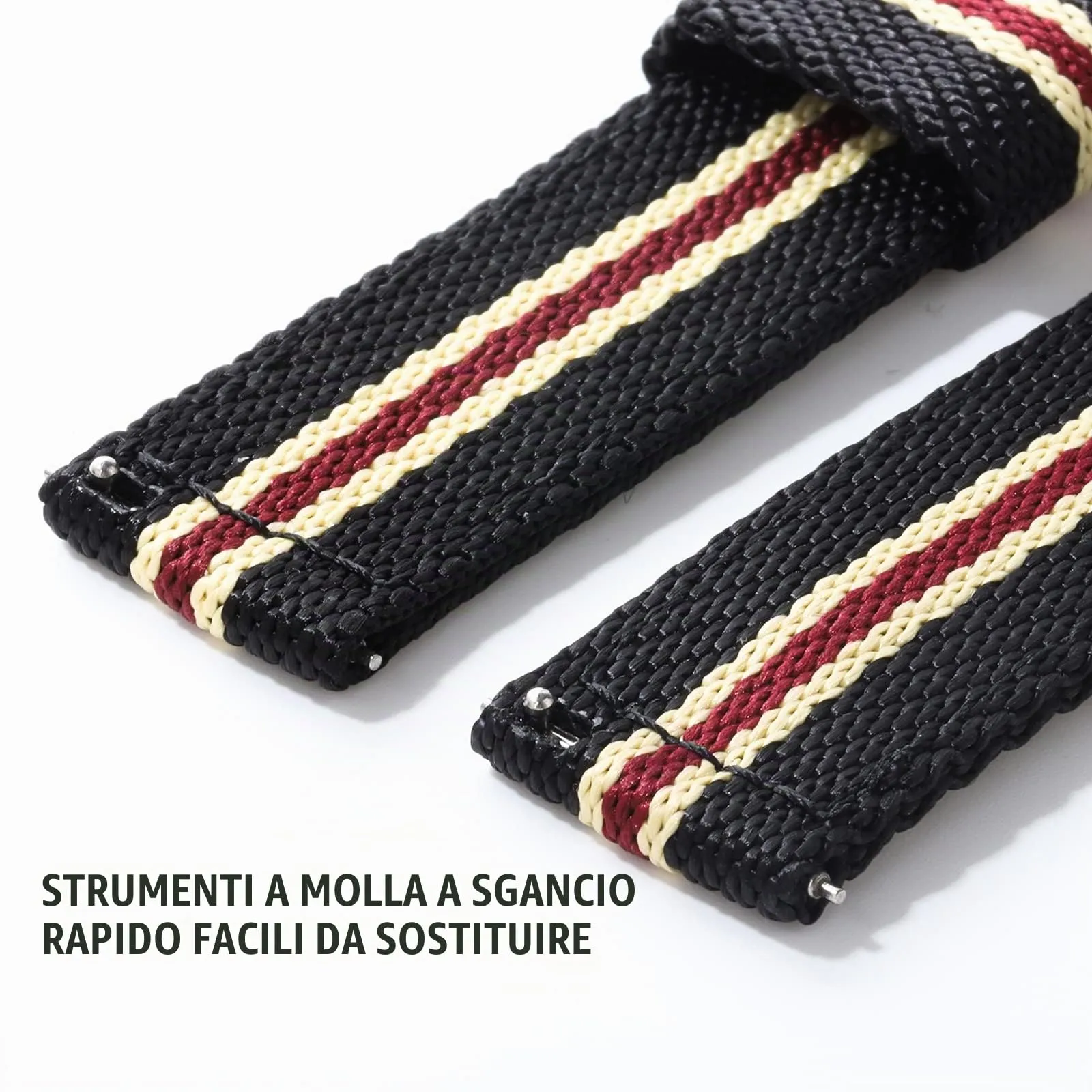watchdives Cinturino in Nylon per Uomo e Donna 18mm 20mm 22mm, Cinturino Militare a Sgancio Rapido con Fibbia in Acciaio Inossidabile Resistente - immagine 2