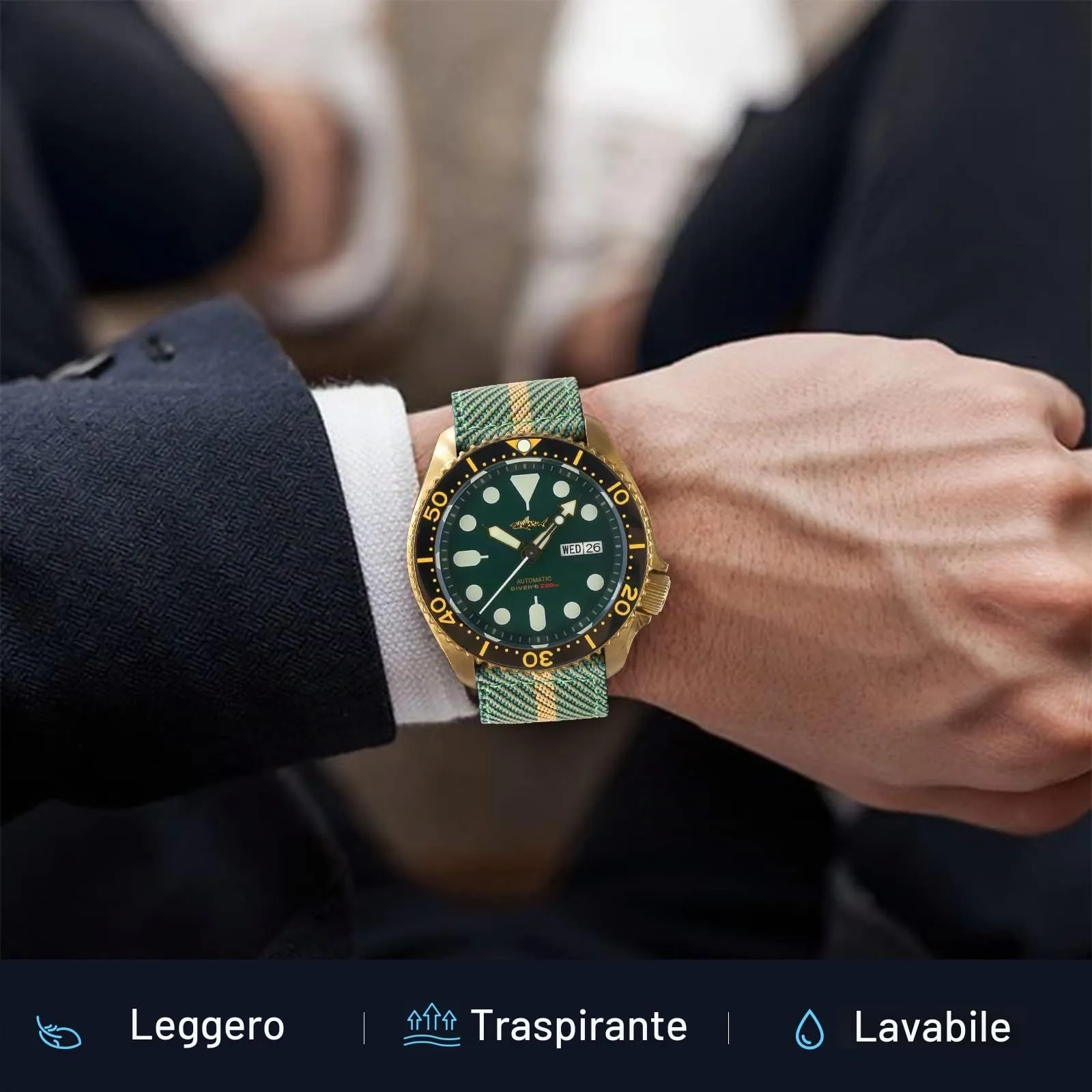 watchdives Cinturino in Nylon per Uomo e Donna 18mm 20mm 22mm, Cinturino Militare a Sgancio Rapido con Fibbia in Acciaio Inossidabile Resistente - immagine 6