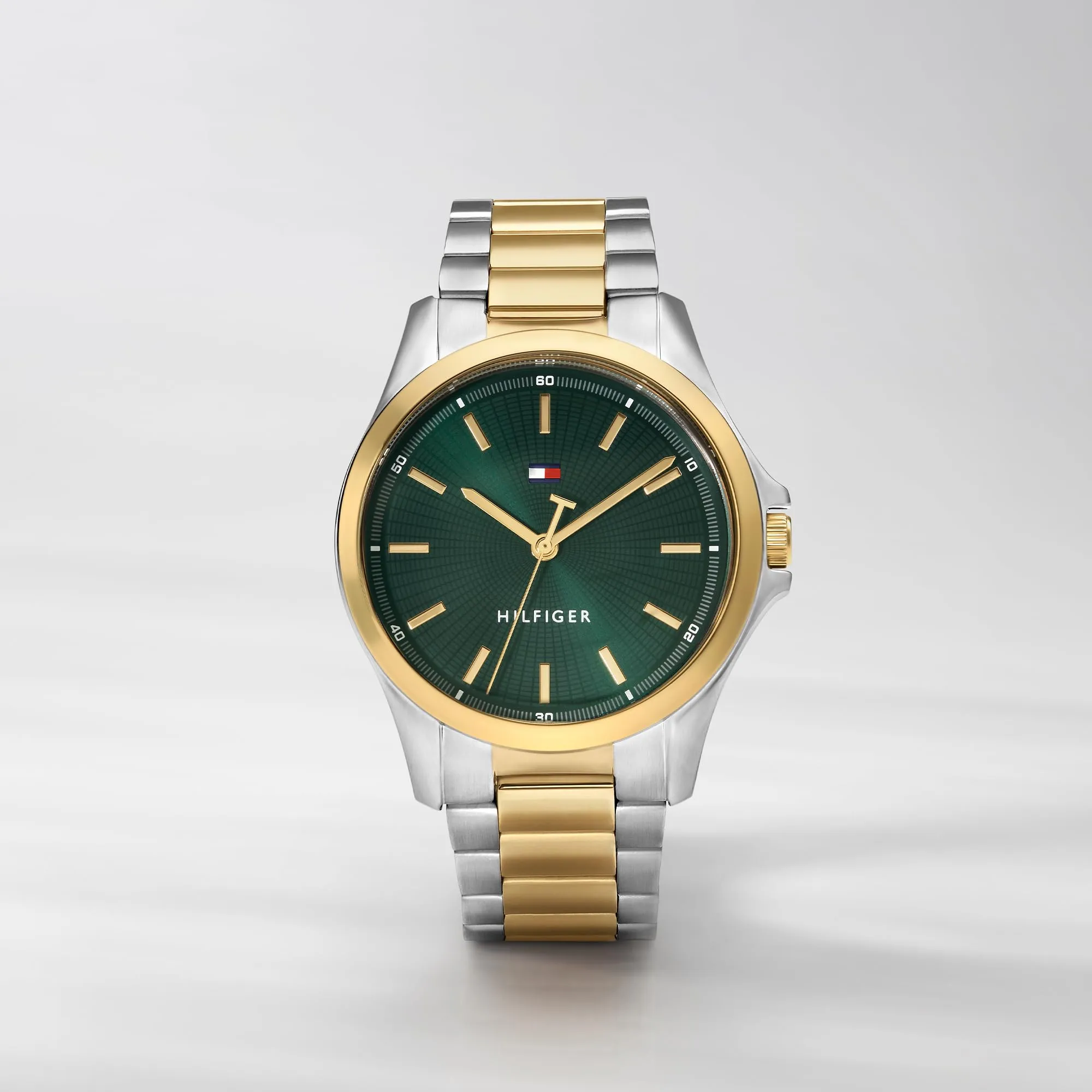 Tommy Hilfiger Orologio con Movimento al Quarzo a Tre Lancetteda Uomo con Cinturino in Acciaio Inossidabile Bicolore - 1792192, Green - immagine 5