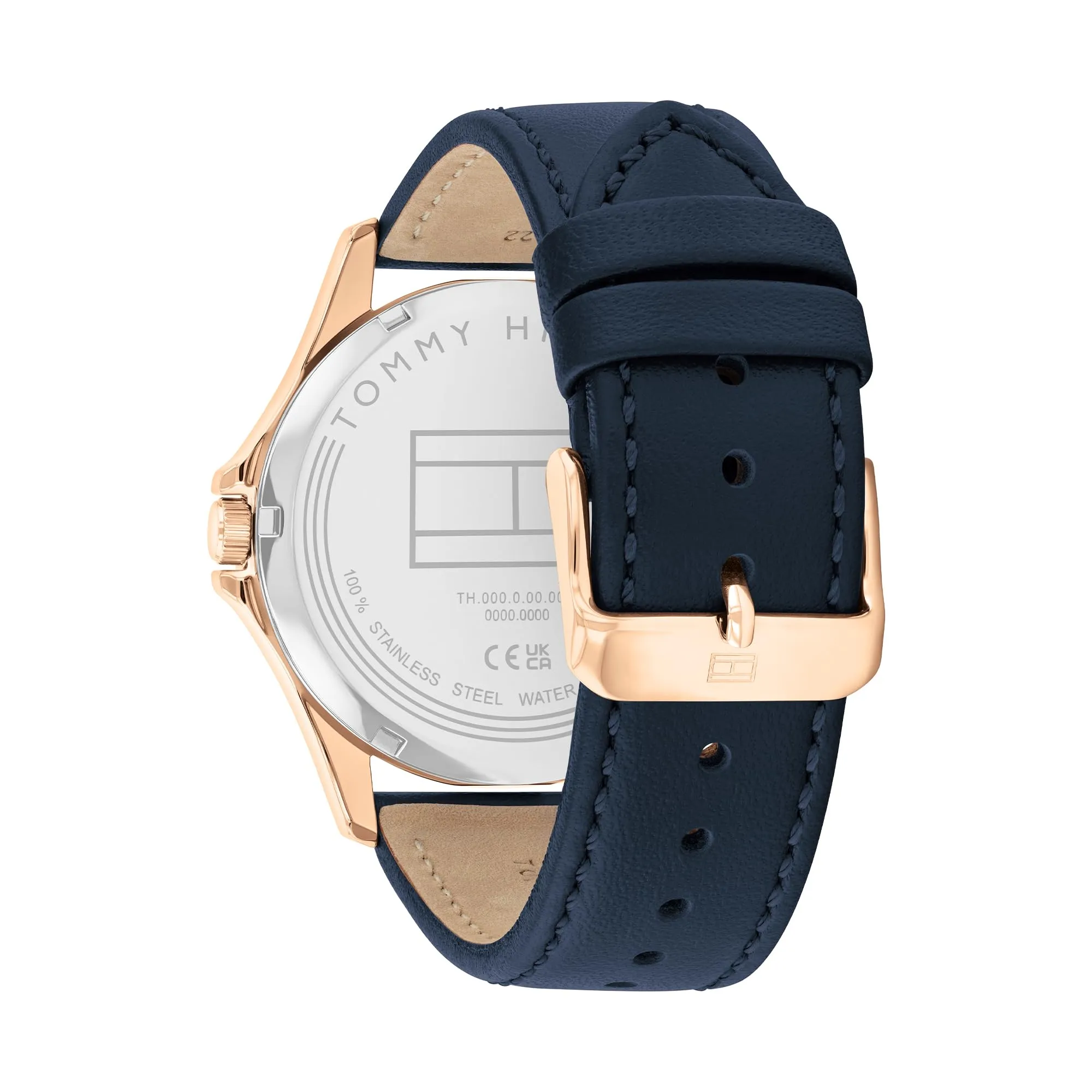 Tommy Hilfiger Orologio con Movimento al Quarzo a Tre Lancetteda Uomo con Cinturino in Pelle Blu Navy - 1792189, Blue - immagine 3