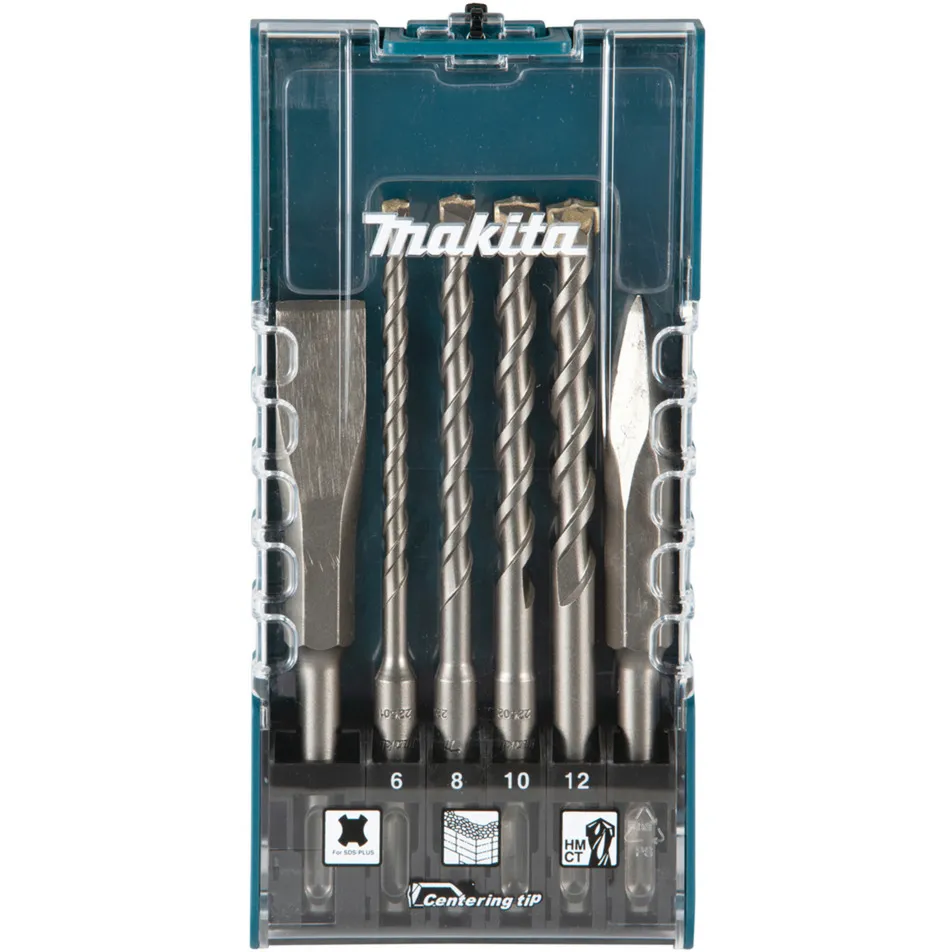Set di scalpelli e punte per martello SDS-plus, 6 pezzi, Set scalpello & trapano - immagine 1
