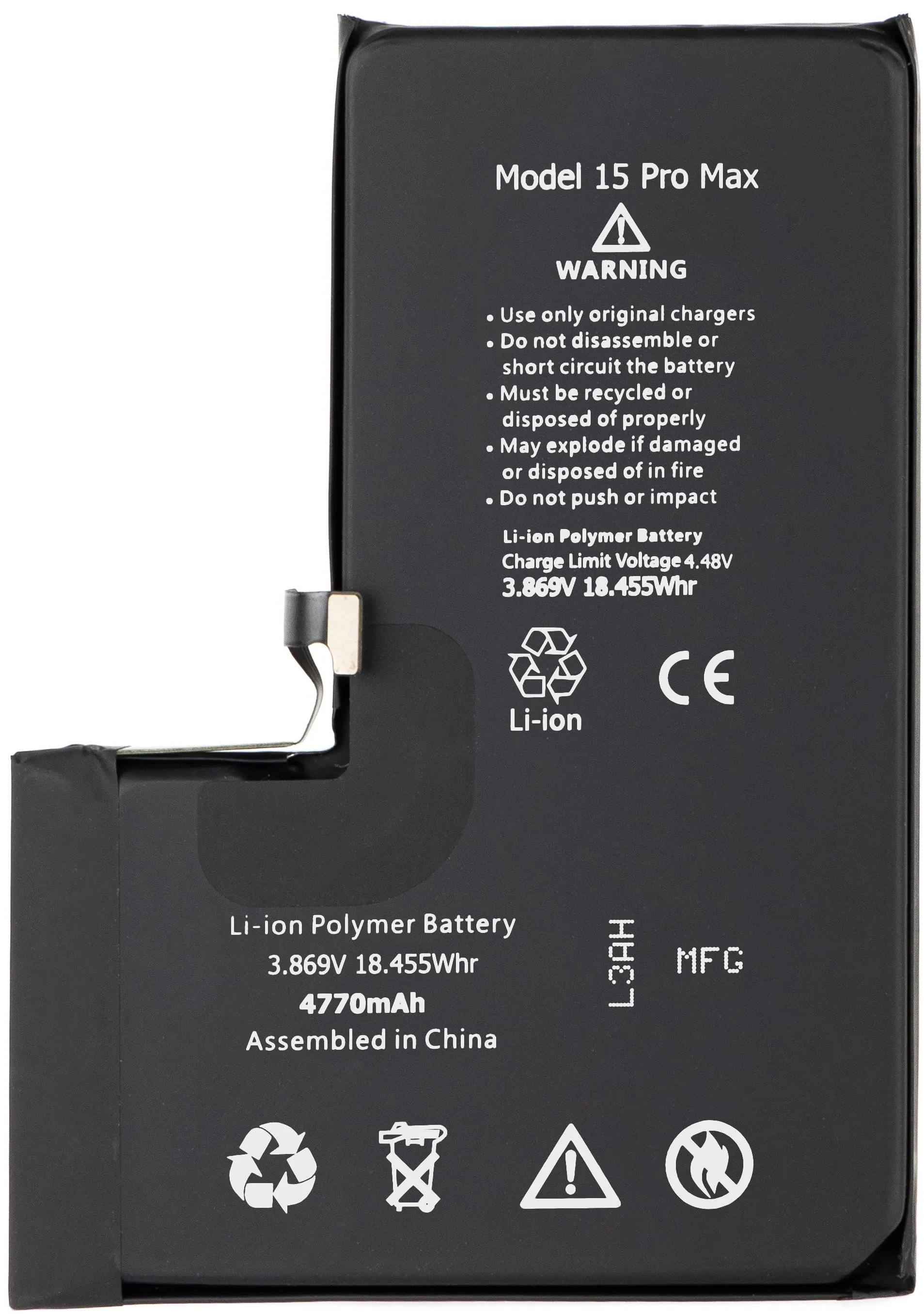 Batteria Apple iPhone 15 Pro Max, Alta Capacità - immagine 1