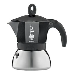 Caffettiera Alluminio 6 Tazze MOKA INDUCTION Cromo e Nero 006936 - immagine 1