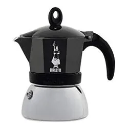 Caffettiera Alluminio 4 Tazze MOKA INDUCTION Cromo e Nero 0006934 - immagine 1
