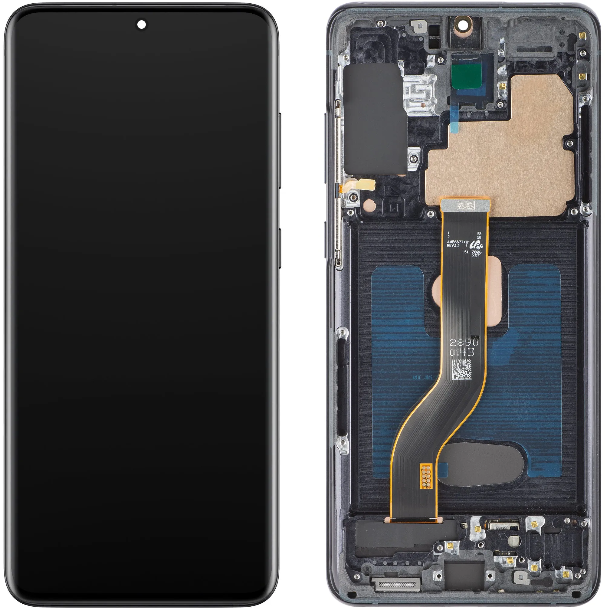 Display con Touchscreen MP compatibile con Samsung Galaxy S20+ G985, con Cornice, Versione OLED, Nero - immagine 1