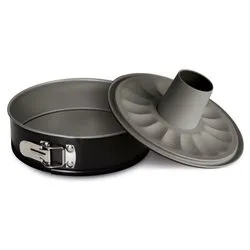 Stampo ciambella inox antiaderente fascia apribile 2 fondi (28cm) HAPPY HOUR Nero e Grigio 05028 - immagine 1