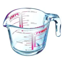Caraffa dosa alimenti graduata (250ml) Trasparente e Rosso 259B000 8016 - immagine 1