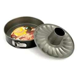 Stampo ciambella inox antiaderente fascia apribile 2 fondi (26cm) HAPPY HOUR Nero e Grigio 05026 - immagine 1