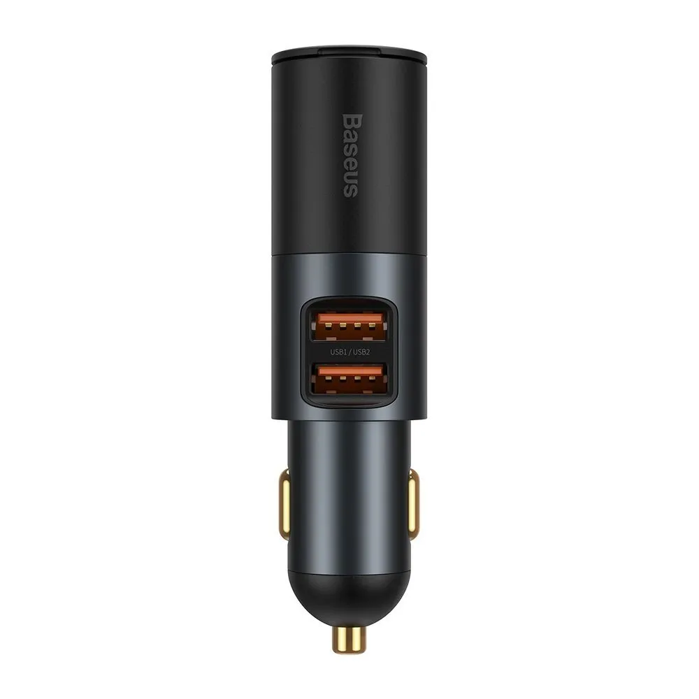 Caricabatterie Auto Baseus Share Together, 120W, 3A, 2 x USB-A - 1 x Estensione Accendisigari, Nero CCBT-D0G - immagine 1