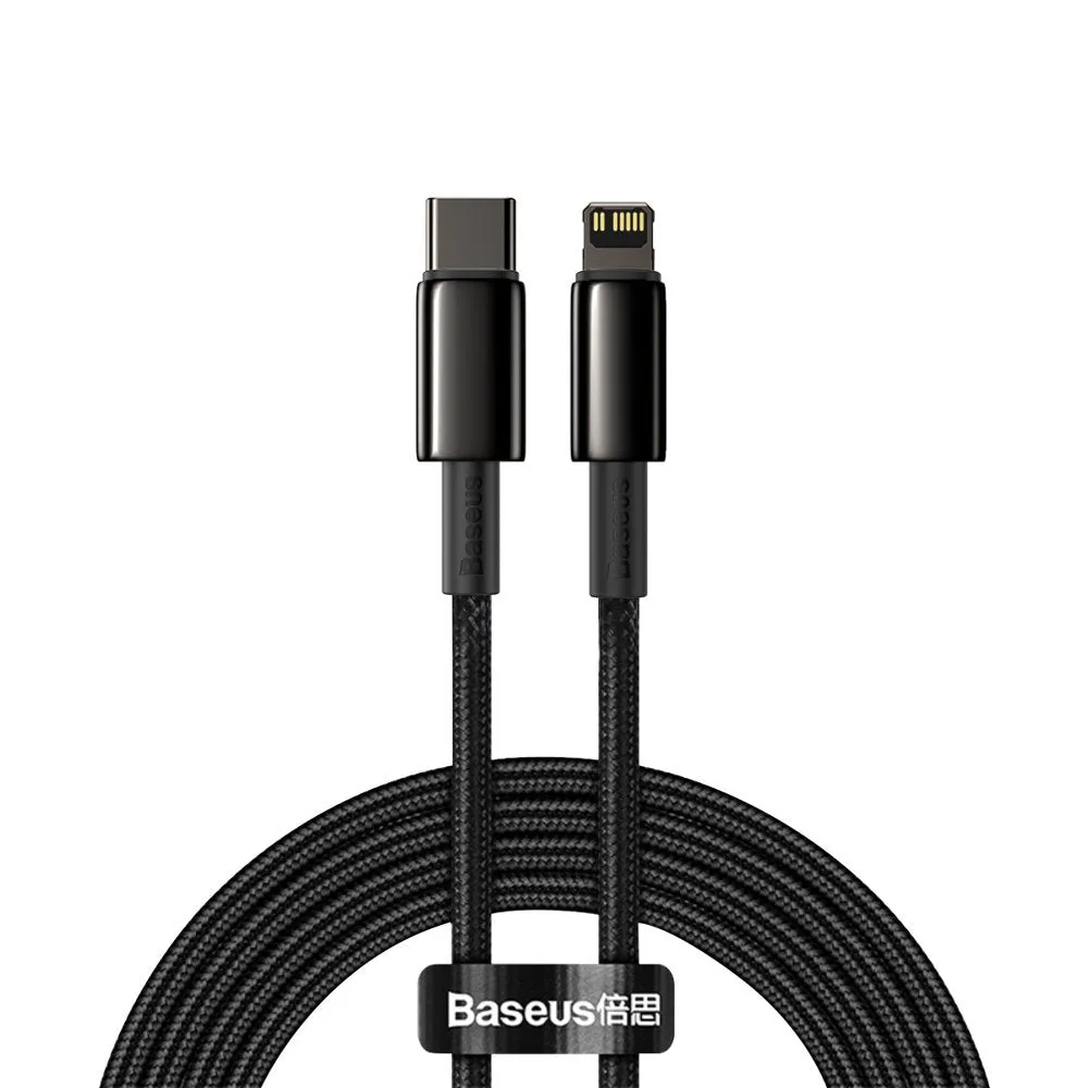 Cavo Dati e Ricarica USB-C - Lightning Baseus Tungsten Gold, 20W, 2m, Nero CATLWJ-A01 - immagine 1