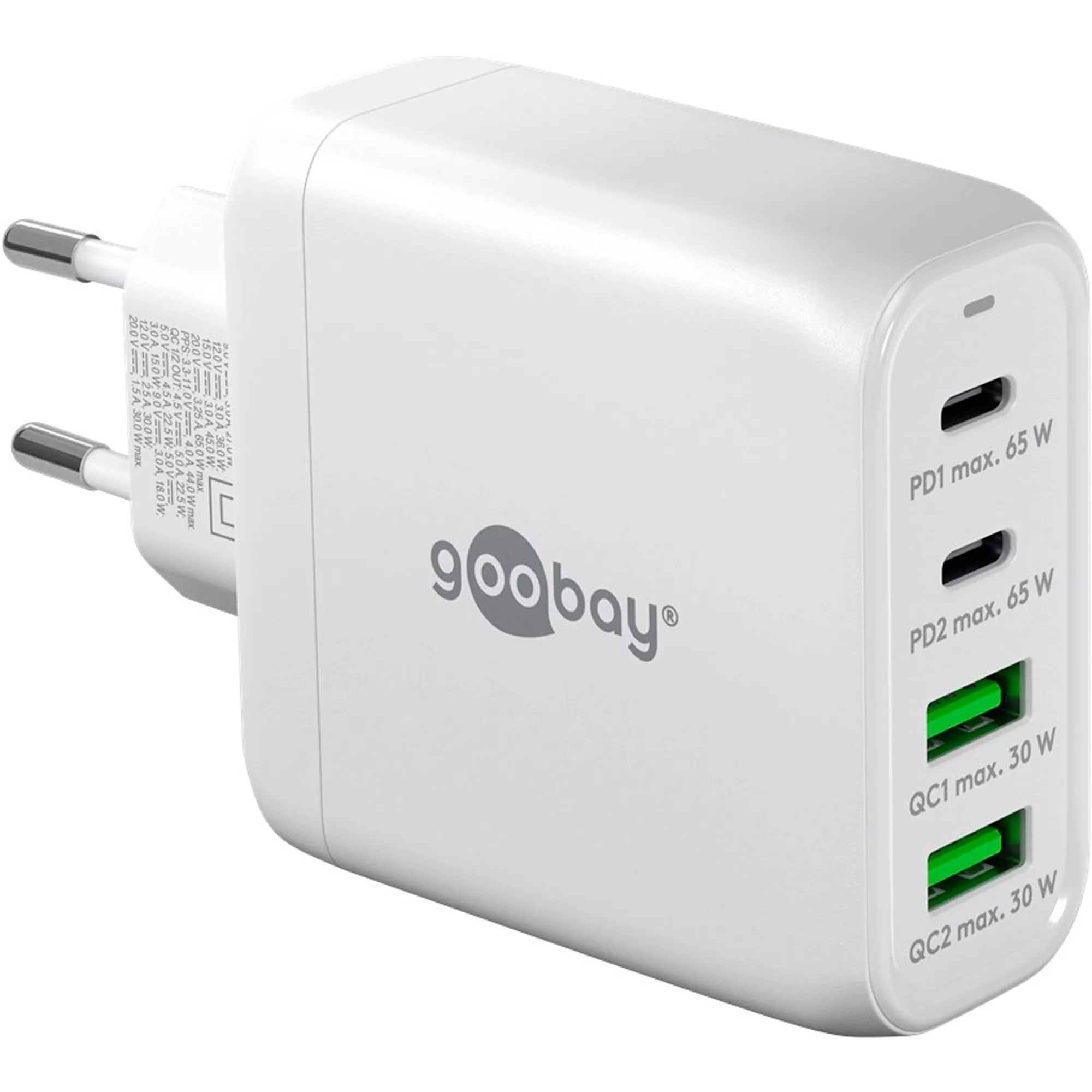 Caricatore rapido multiporta USB-C, PD, GaN, 68 Watt, Caricabatterie - immagine 1