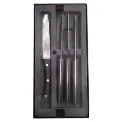 Set coltelli bistecca Inox 4 pz ANGUS Nero LAN290455R - immagine 1