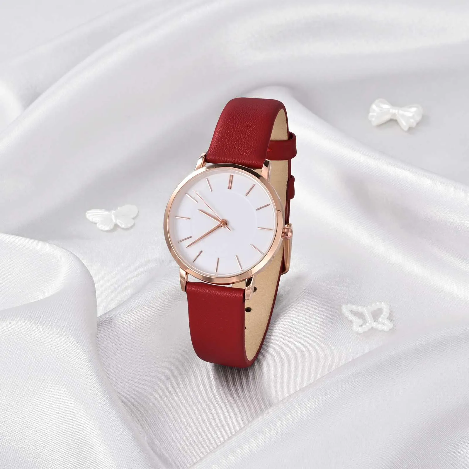 ANNEFIT Cinturini per Orologi per Uomo Donna, Cinturino in Vera Pelle con Sgancio Rapido, Larghezza della Banda 13mm con Fibbia Oro Rosa (Rosso) - immagine 7