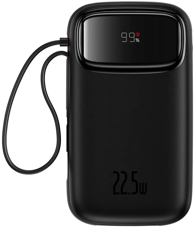 Batteria Esterna Baseus Qpow2, 10000mAh, 22.5W, QC + PD, 1 x Lightning - 1 x USB-A - 2 x USB-C, Nera P10055003113-00 - immagine 1