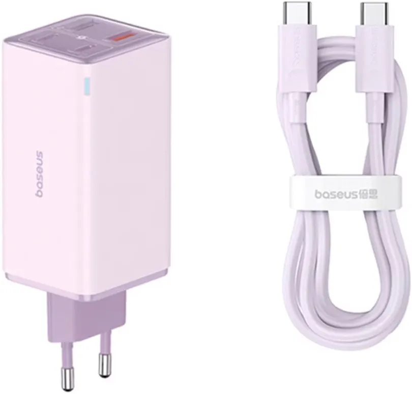 Caricabatterie Retea Con Cavo USB-C Baseus GaN6 Pro, 100W, 3.25A, 2 x USB-A - 2 x USB-C, Viola P10162705532-00 - immagine 1