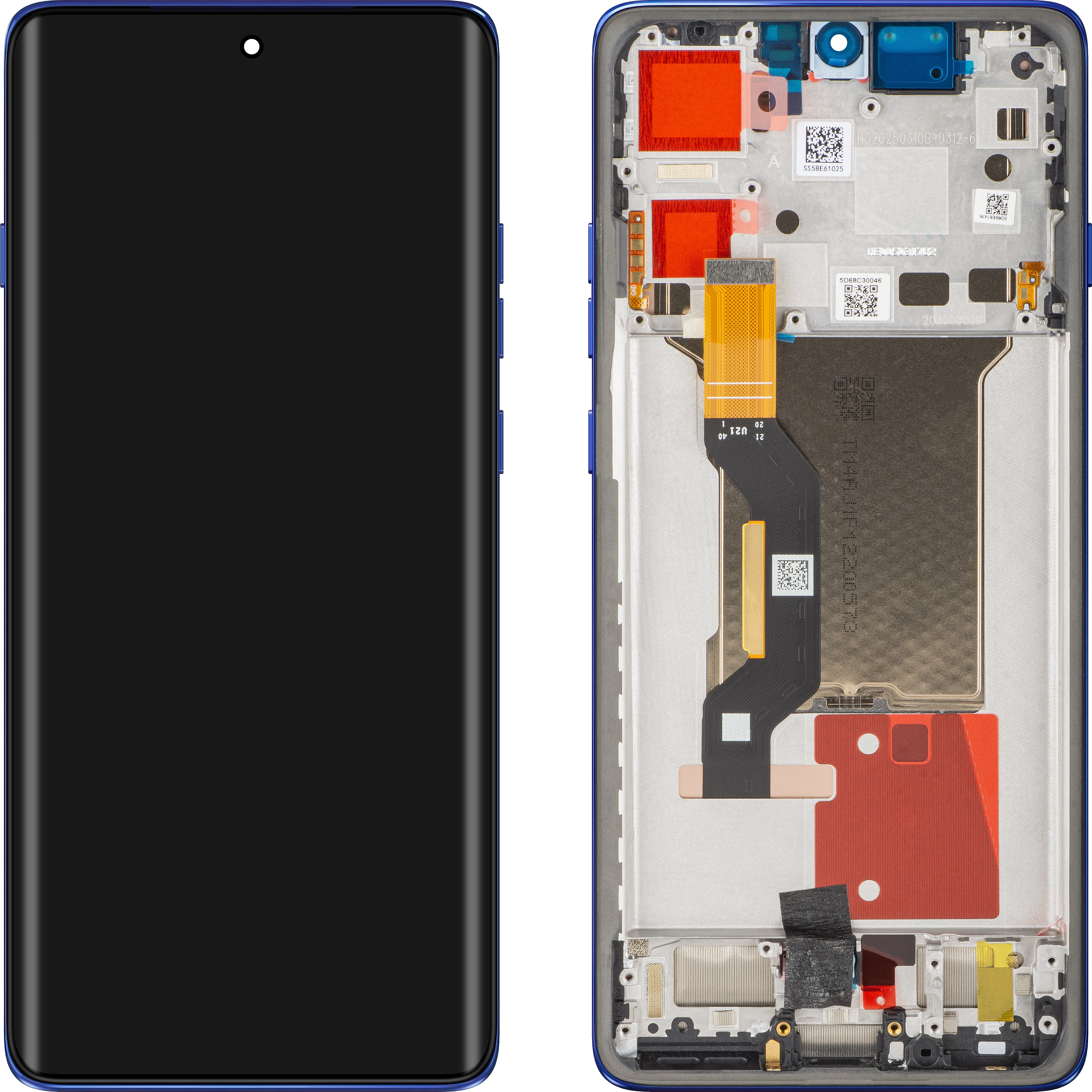 Display con Touchscreen Motorola Edge 60 Pro, con Cornice, Blu (Dazzling Blue), Service Pack 5D68C30046 - immagine 1