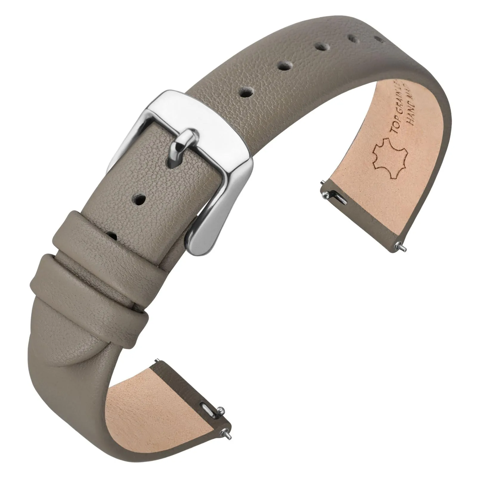 ANNEFIT Cinturini per Orologi per Uomo Donna, Cinturino in Vera Pelle con Sgancio Rapido, Larghezza della Banda 20mm (Grigio) - immagine 1