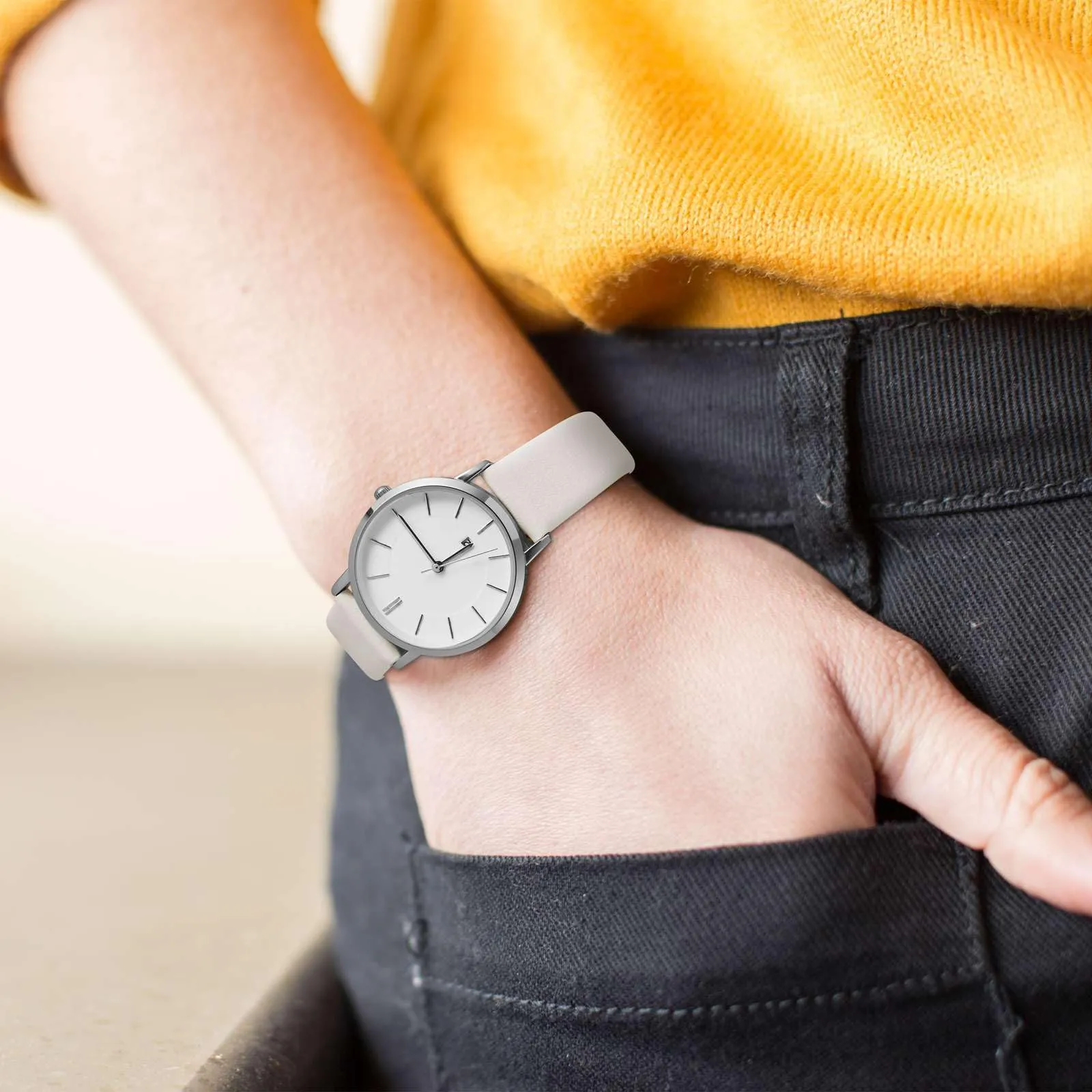 ANNEFIT Cinturini per Orologi per Uomo Donna, Cinturino in Vera Pelle con Sgancio Rapido, Larghezza della Banda 13mm (Bianca) - immagine 6