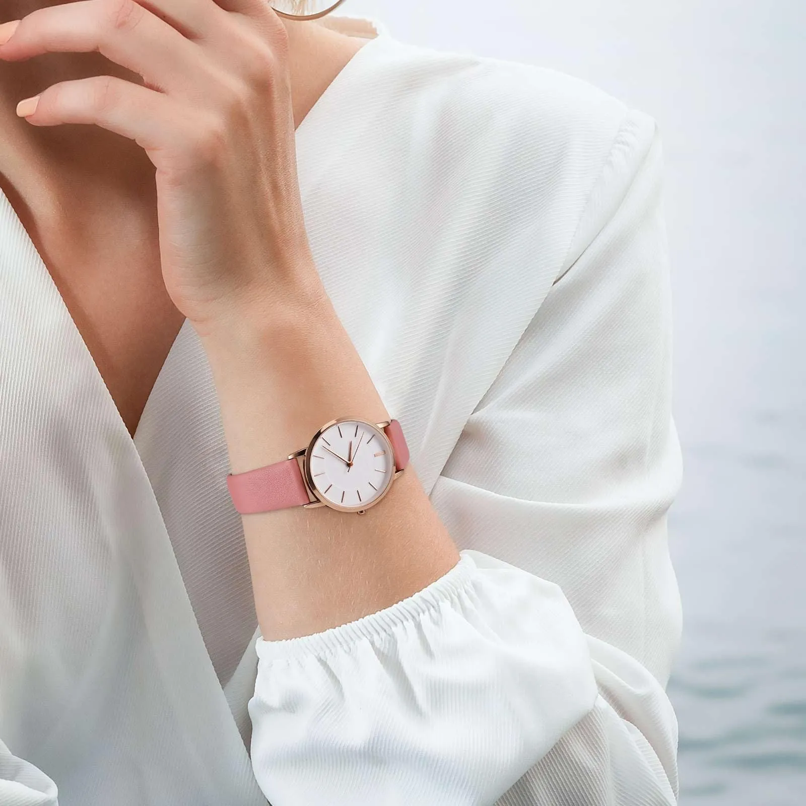 ANNEFIT Cinturini per Orologi per Uomo Donna, Cinturino in Vera Pelle con Sgancio Rapido, Larghezza della Banda 13mm (Rosa) - immagine 6