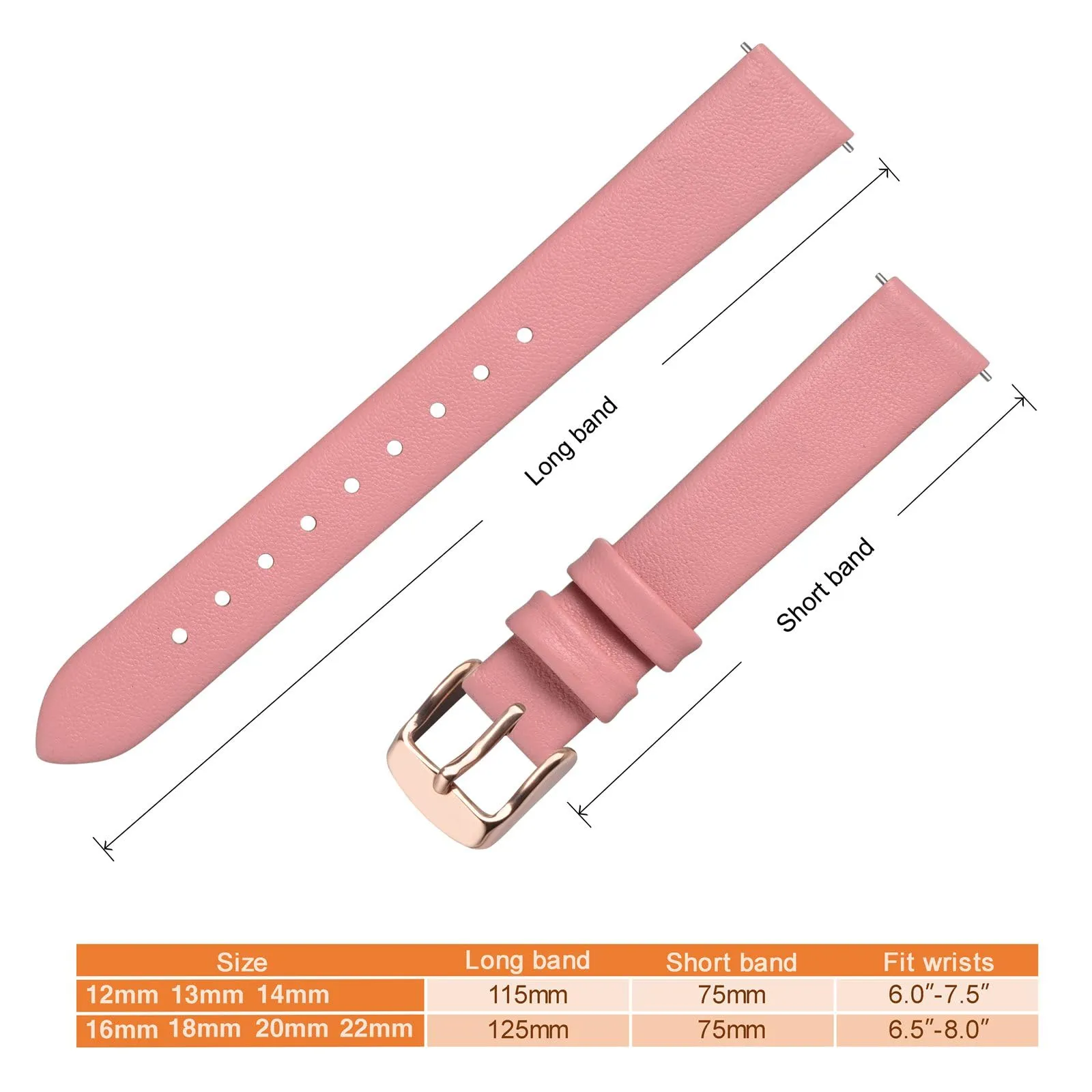 ANNEFIT Cinturini per Orologi per Uomo Donna, Cinturino in Vera Pelle con Sgancio Rapido, Larghezza della Banda 13mm con Fibbia Oro Rosa (Rosa) - immagine 4