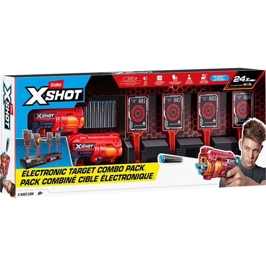 XSHOT Bersaglio interattivo & Fury 4 Confezione da 2, Blaster per freccette - immagine 1