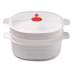 Vaporiera microonde 2 vassoi (26,5x22cm) TEMPO ZERO Bianco 000851 - immagine 1