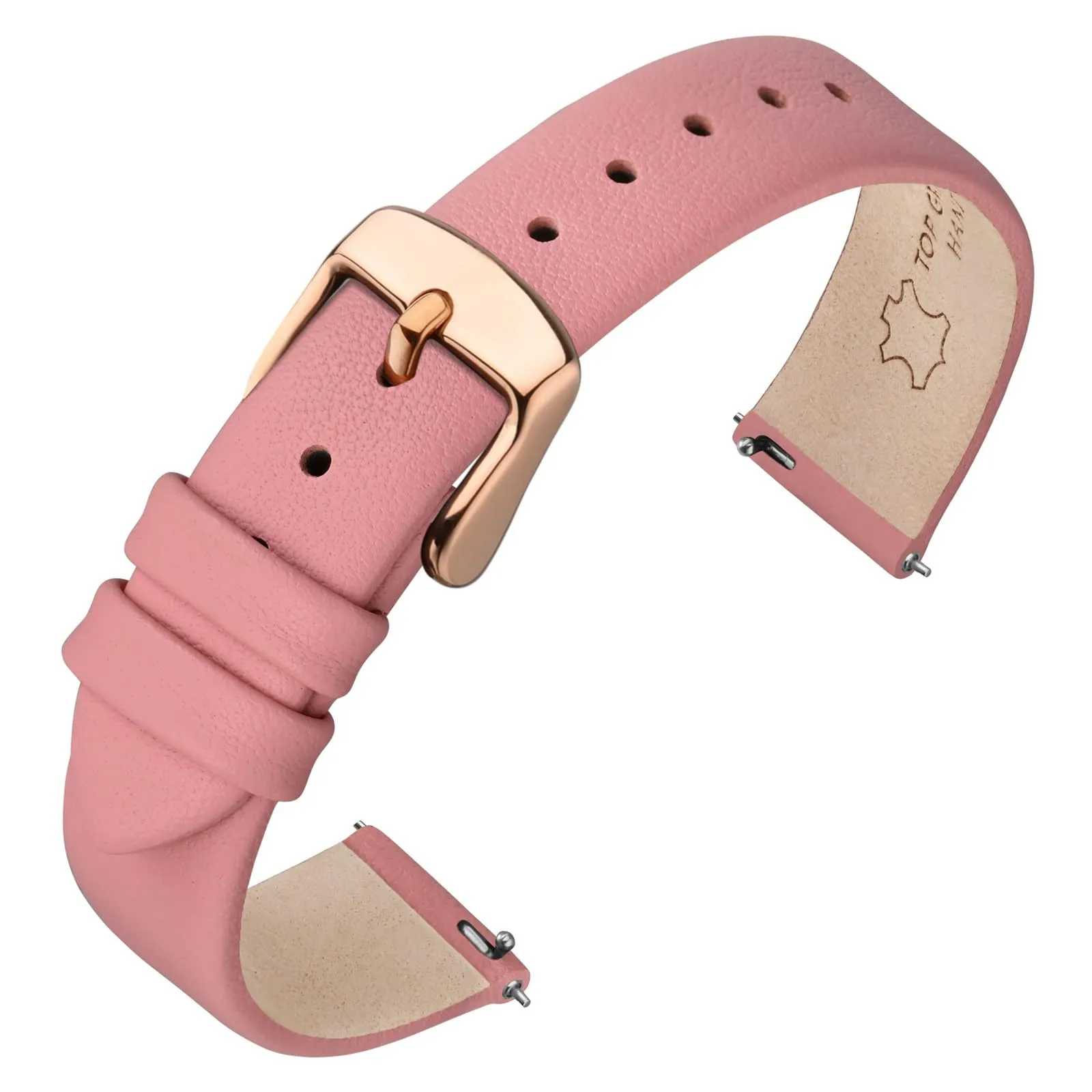 ANNEFIT Cinturini per Orologi per Uomo Donna, Cinturino in Vera Pelle con Sgancio Rapido, Larghezza della Banda 20mm con Fibbia Oro Rosa (Rosa) - immagine 1