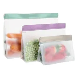 Sacchetti alimenti 3 pz ( 26 x 19,5 cm, 20 x 15 cm, 15 x 11 cm ) riutilizzabili LILLO FRESH Colori assortiti 04GD259 6 - immagine 1